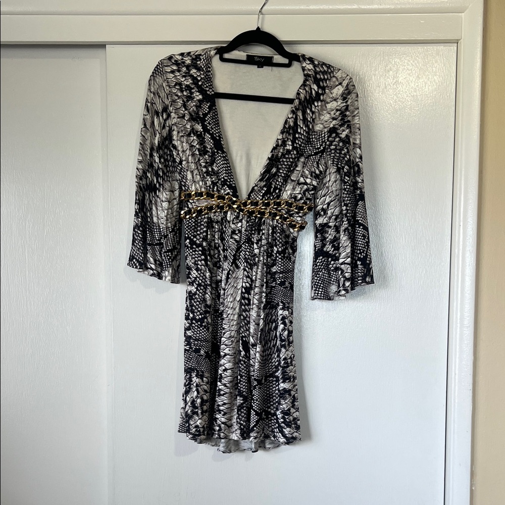 Sky Stylish Black and White Dress.  Size Small